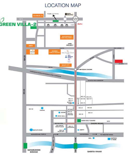 green villa Location map